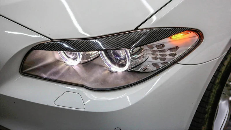 Carbon Fibre Eye Lid Headlight Cover Stick-on for BMW【F10 M5 520i 520d 528i 530i 535i】