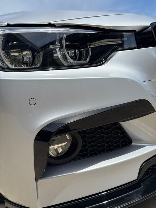 F30 M Sport Gloss Black Front Canards Stick-on