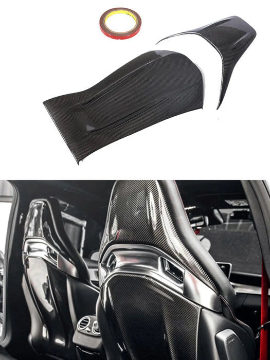 DRY Carbon Fibre Seat Back Cover for Mercedes-Benz【4-Doors W205 Sedan C63 C43 X156 GLA45 W213 E63S C117 CLA45 W176 A45】【