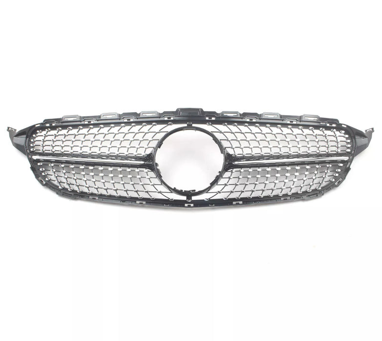 Diamond Front Grille Fit For Mercedes Benz【W205/S205/C205/A205】C180 C200 C250 15-18 No Camera