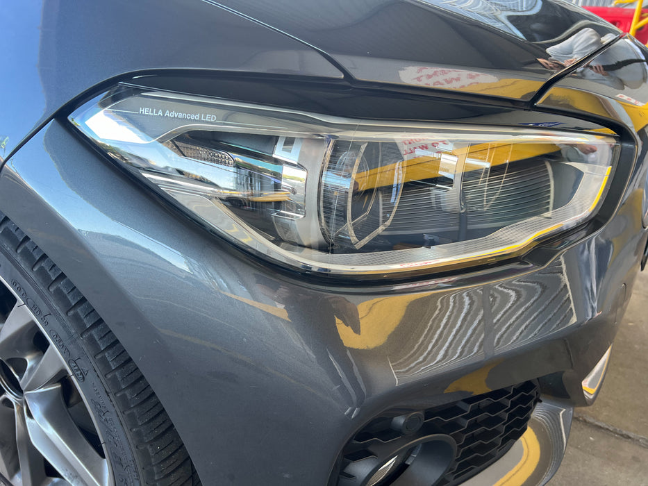 PP Glossy Black HEADLIGHT Eye Lids Eyebrows For BMW【F20 M140i M135i 130i 128i 125i 120i 118i】2011-2019