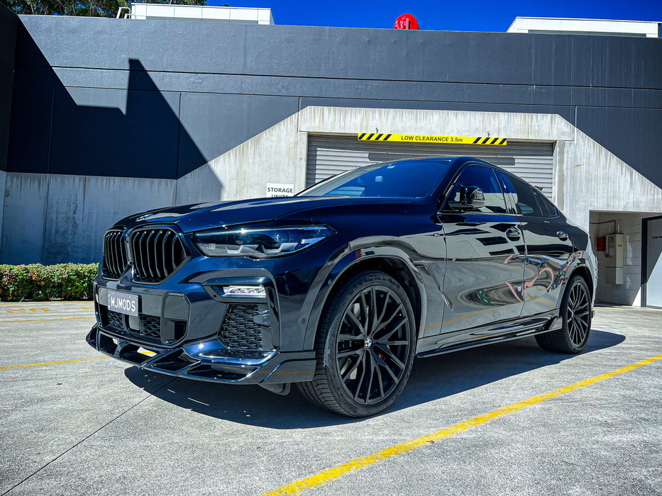 Gloss Black Side Skirt Extensions Fit For BMW【X6 G06】2018-2025