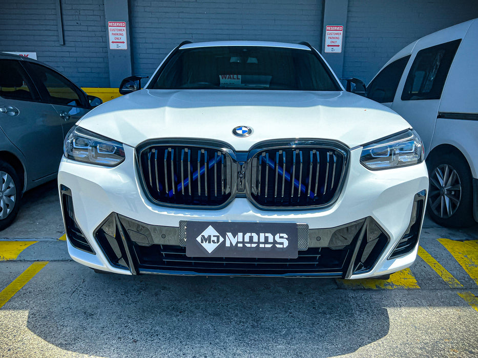 ABS Glossy Black Front Grille for BMW【X3 G01 & X4 G02 LCI】【M40i & 20i/20d/30i/30d/30e】LCI 2021+【Dual Slats】