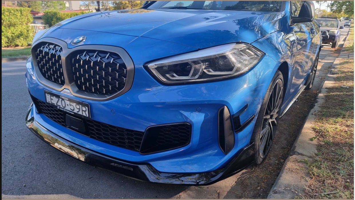 ABS GLOSSY BLACK FRONT BUMPER LIP fit for BMW 1 Series【F40 118i M Sport M135i 】2019+【MP】