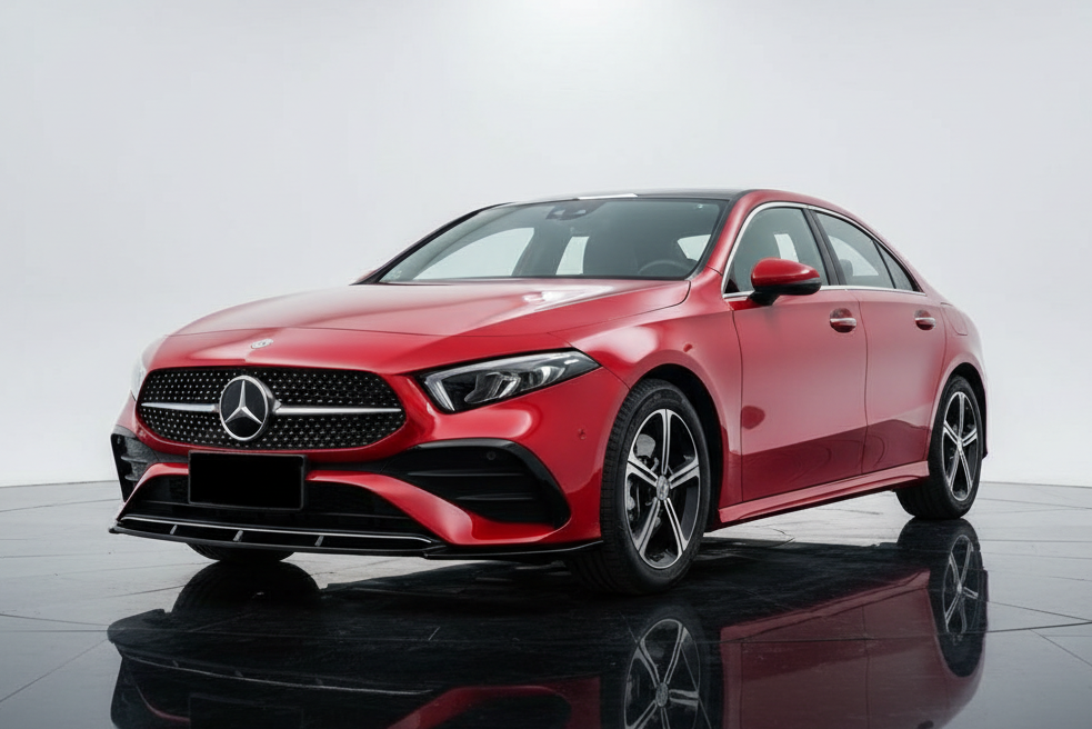 Front Bumper Lip Gloss Black | W177 V177 A-Class Sport (2023+) Facelift | 3-Piece Splitter Kit