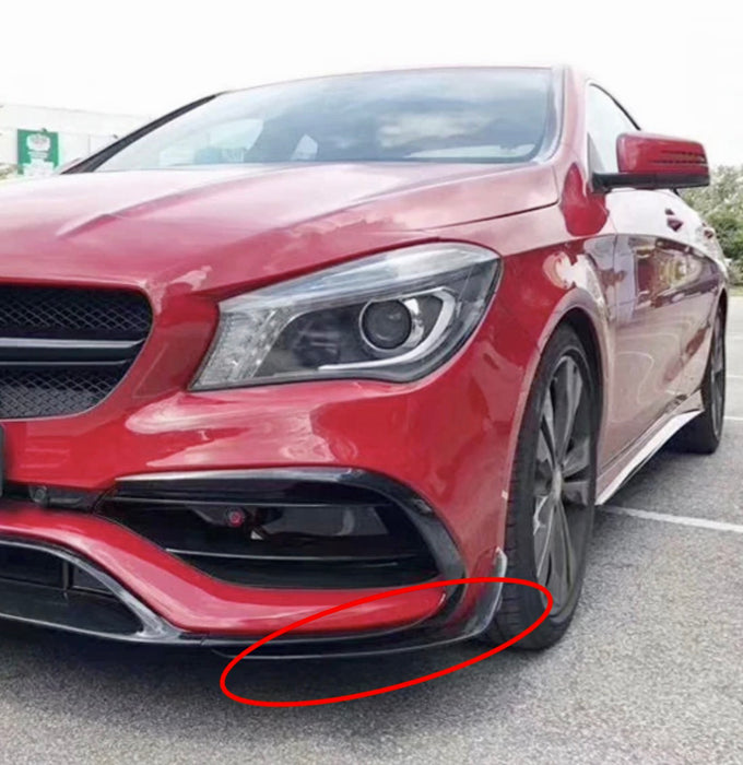 C117 CLA Facelift Front Bottom Lip Canards Gloss Black ABS 2016-2019