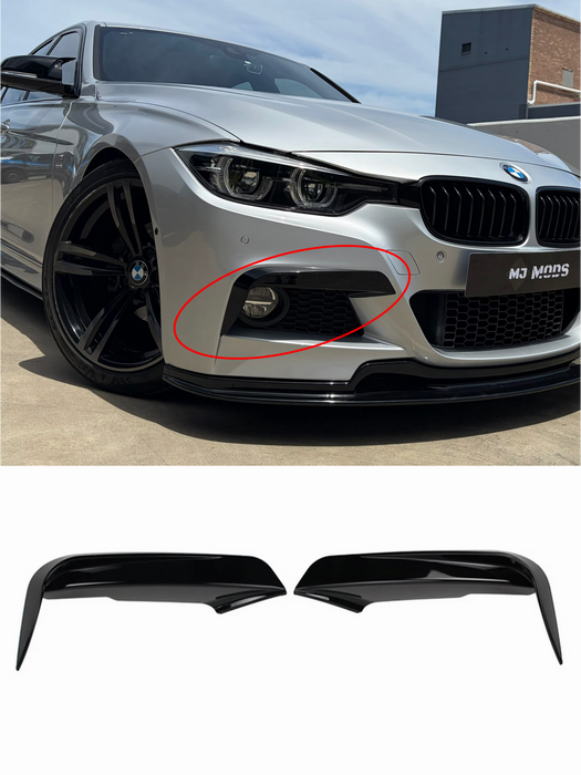 F30 M Sport Gloss Black Front Canards Stick-on