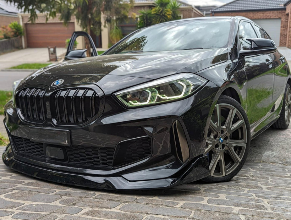 ABS GLOSSY BLACK FRONT BUMPER LIP fit for BMW 1 Series【F40 118i M Sport 128ti M135i 】2019+【MP】