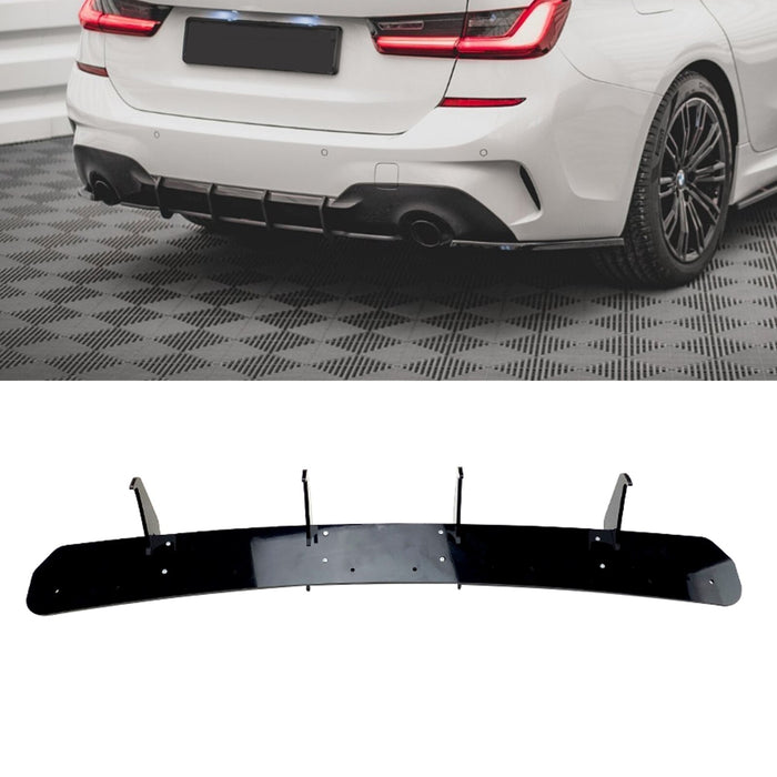 ABS GLOSSY BLACK REAR DIFFUSER Air Blade FINS fit for BMW【G20 G21 330i 320i 328i M340i M Sport and Standard】