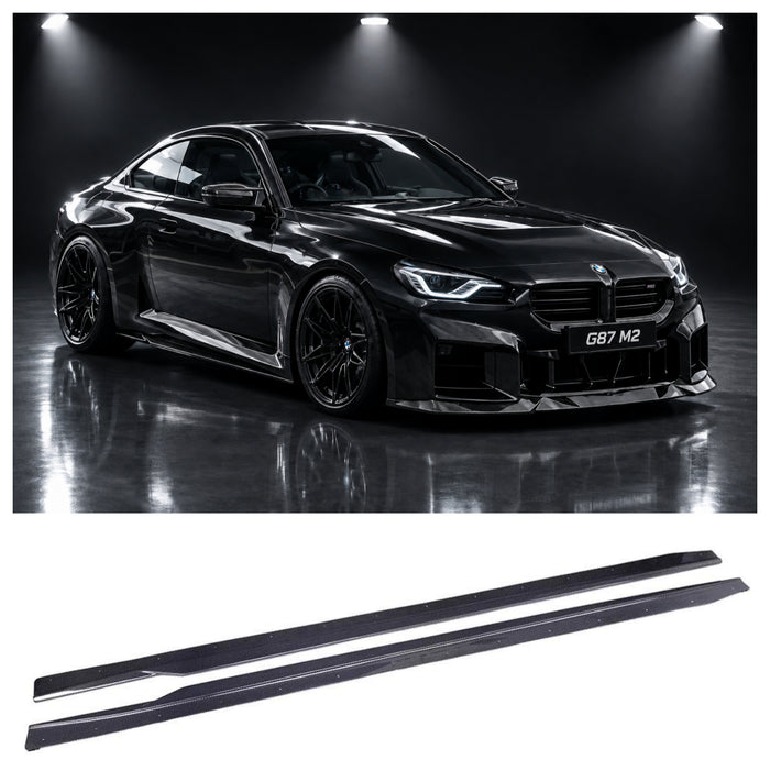 BMW G87 M2 Pre-Preg Dry Carbon Fibre Side Skirts – Full-Length Side Extensions