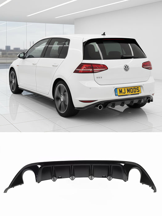 Glossy Black Rear Diffuser For VW Golf Mk 7 2013-2016