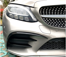 ABS Gloss Black Front Bumper Vent Trim Canards Air Blades For Mercedes Benz C Class AMG Sport Package Facelift【W205/C205/S205/A205】【C200/C220/C250/C300/C350 & C43 AMG】19-22