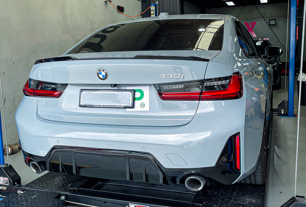 ABS PP GLOSSY BLACK REAR BUMPER DIFFUSER fit for BMW【G20/G21 LCI 330 328 320 M Sport】【G20 LCI MP ROUND TIPS】