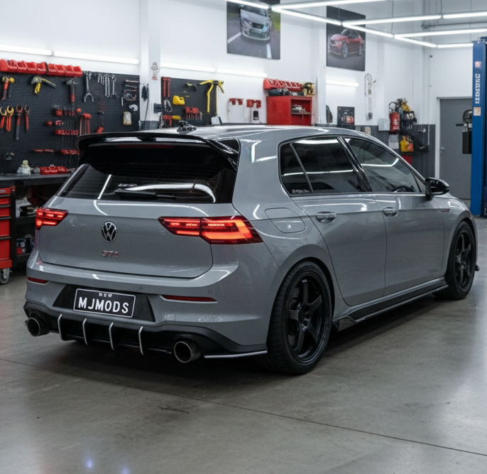 VW Golf MK8 (2021+) Gloss Black R / GTI Clubsport Style Rear Roof Wing Spoiler