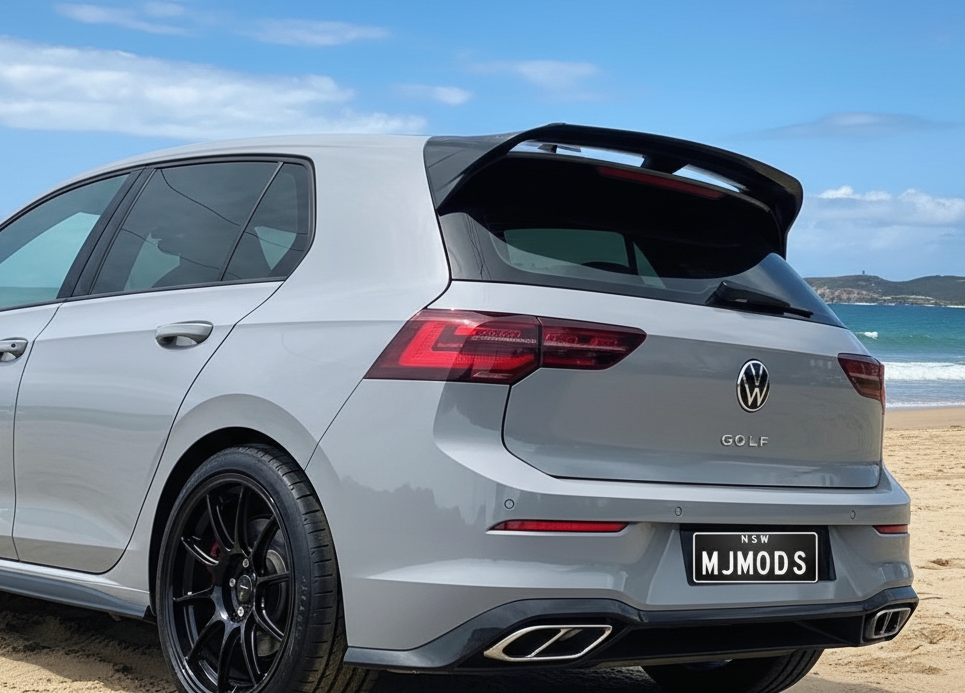 VW Golf MK8 (2021+) Gloss Black R / GTI Clubsport Style Rear Roof Wing Spoiler