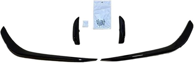 CLA45S AMG C118 Front Bumper Canards Lip Kit Gloss Black OEM Fit Separate Pieces