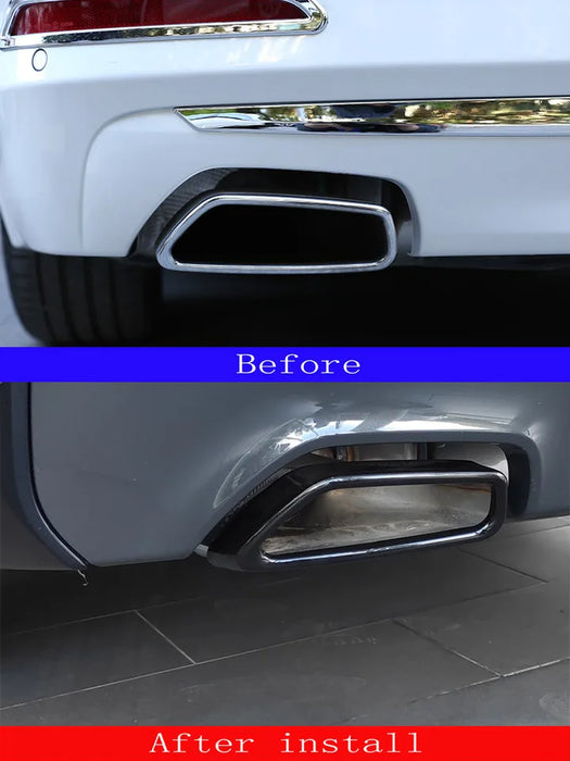 BMW 5 Series G30 G38 Gloss Black Stainless Steel Exhaust Tailpipe Cover – 2017–2023