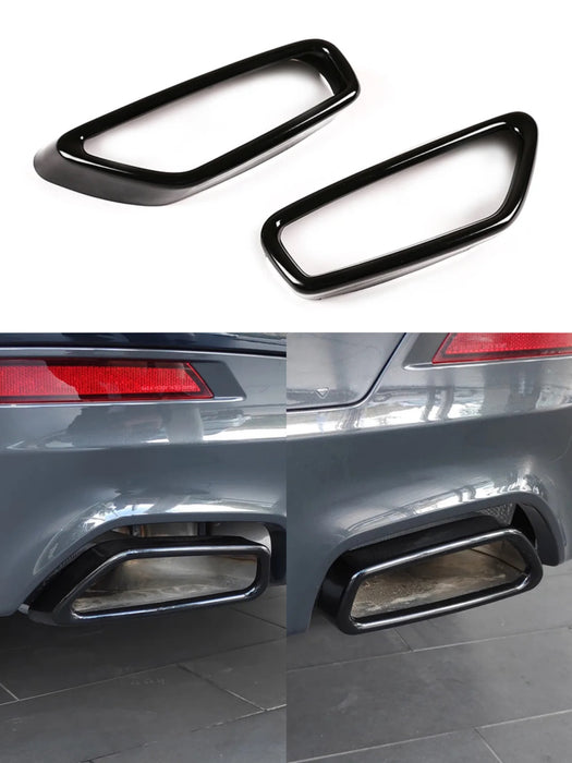 BMW 5 Series G30 G38 Gloss Black Stainless Steel Exhaust Tailpipe Cover – 2017–2023
