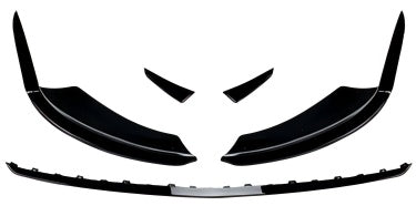 Front Bumper Aerodynamic Lip Kit Gloss Black | W177 V177 A-Class Sport (2023+) Facelift | 5-Piece Splitter Kit