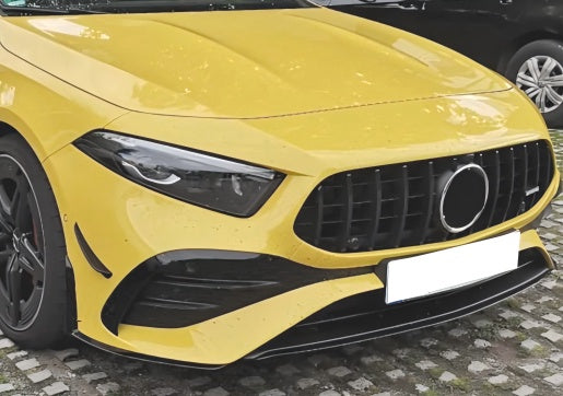 Front Bumper Aerodynamic Lip Kit Gloss Black | W177 V177 A-Class Sport (2023+) Facelift | 5-Piece Splitter Kit