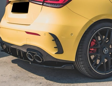 W177 Hatchback A35 A45S Sport Rear Bumper Splitter Spats Faps in Gloss Black
