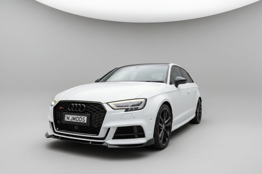 ABS Gloss Black 1-Piece Front Lip – Audi A3 / S3 8V Facelift (2017–2020)