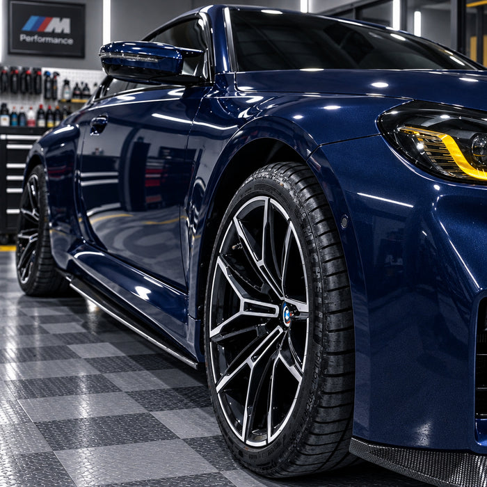 BMW G87 M2 Pre-Preg Dry Carbon Fibre Side Skirts – Full-Length Side Extensions