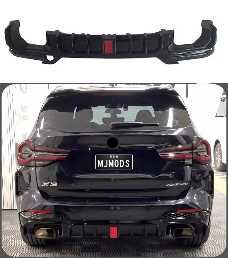 Black Rear Diffuser ABS Glossy Black Rear Bumper Diffuser for BMW【X3 G01 LCI】【M40i & 30d/3 ...