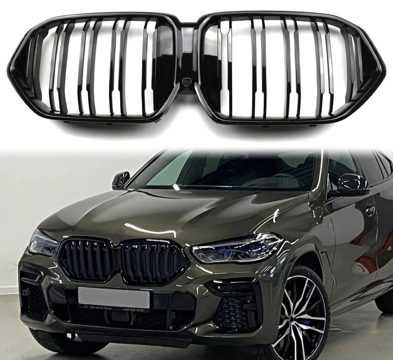 ABS Glossy Black Front Kidney Grilles Fit For BMW【X6 G06 Pre-LCI】2018-2022