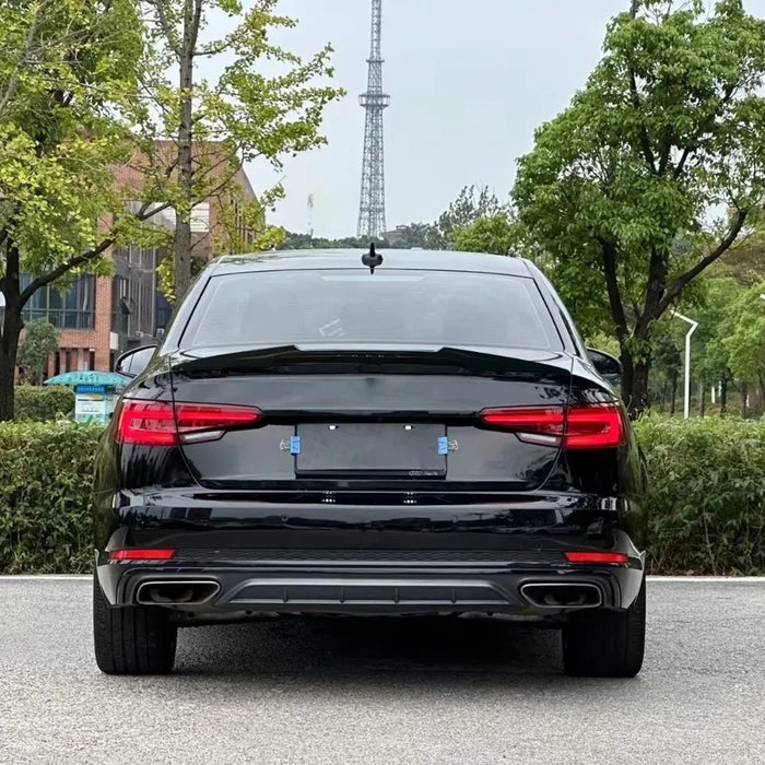 Gloss Black Spoiler For Audi A4 S4 B9 B9.5 Sedan 2017 - 2024 M4 Style