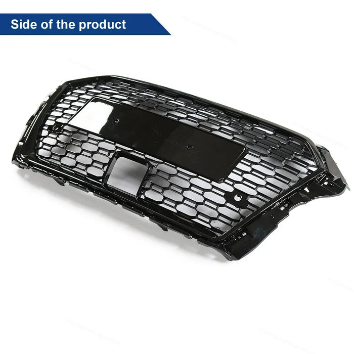 RS Style Honeycomb Sporty Gloss Black Front Grille Fit For AUDI S3 A3 8V FL 2017-2020 with ACC