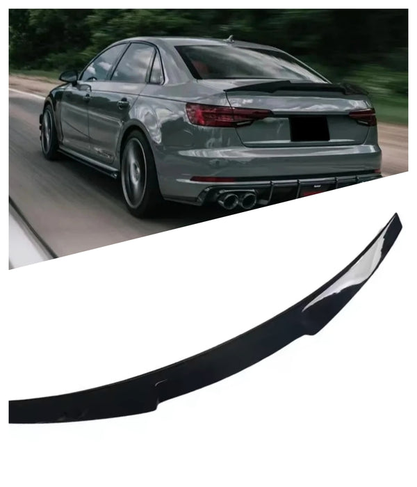 Gloss Black Spoiler For Audi A4 S4 B9 B9.5 Sedan 2017 - 2024 M4 Style