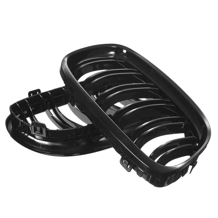 Gloss Black Double Slats Kidney Grilles Fit FOR BMW【3 Series E90 E91 LCI 335i 330i 328i 320I】【E90 E91】【M3 Style】