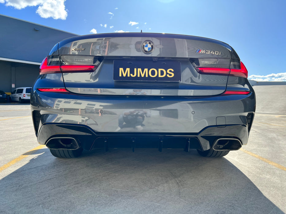 Gloss Black REAR Bumper DIFFUSER fit for BMW【G20/G21 Pre-LCI M340i】【Trapezium】