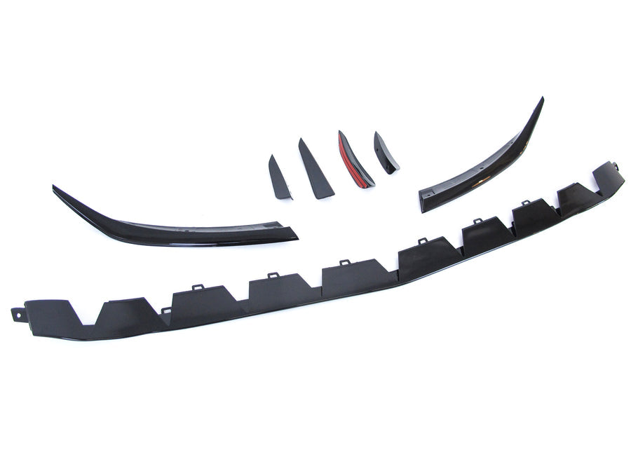 W177 A Class Hatchback Sedan Sport Front Bumper Bar Lip Spoiler Vent Insert Canards Set in Gloss Black