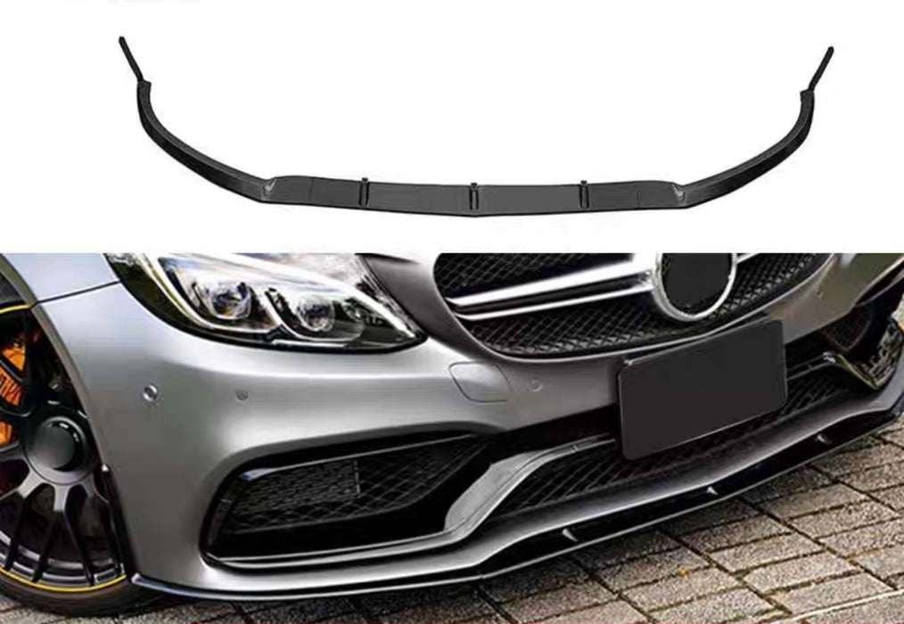 3 Pieces Gloss Black Front Bumper Lip Final Edition 1 Style for Mercedes-Benz 【W205 S205 A205 C205 C63 C63S AMG】2015+【Final Edition / Edition 1】