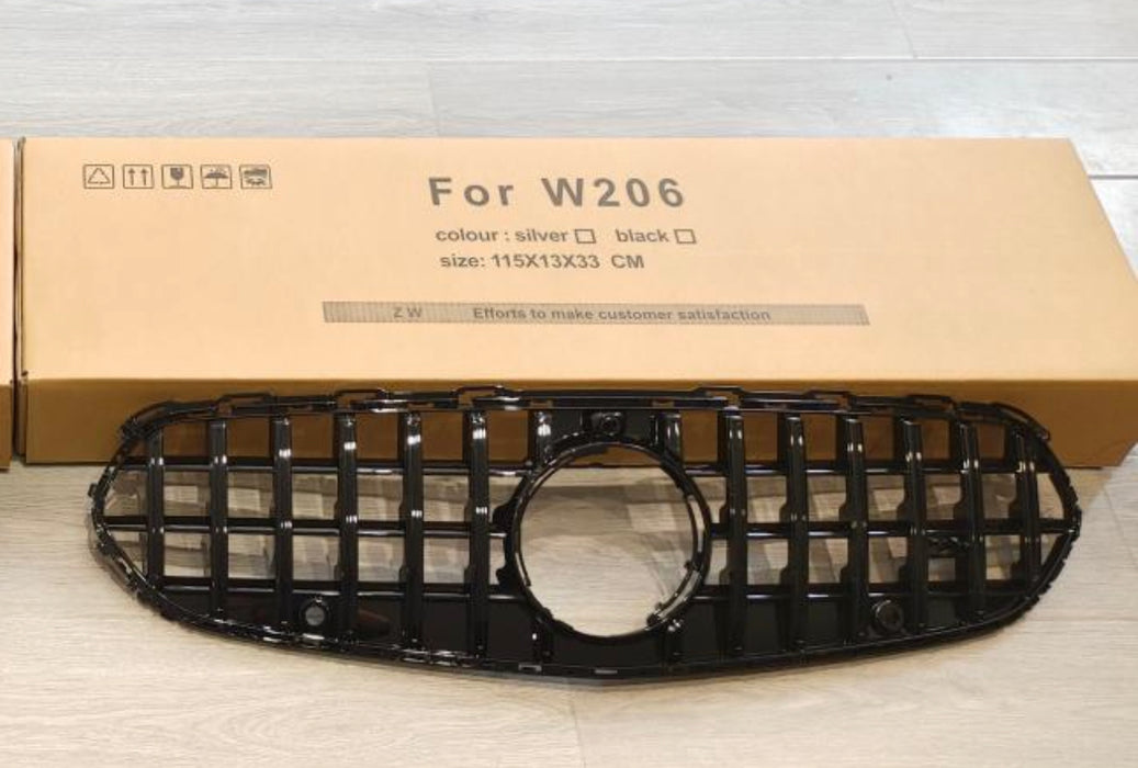ABS Front Grille For Mercedes Benz C Class Edition C only【W206 C206】【C200/C220/C250/C300/C350】2022+【GT ALL BK】