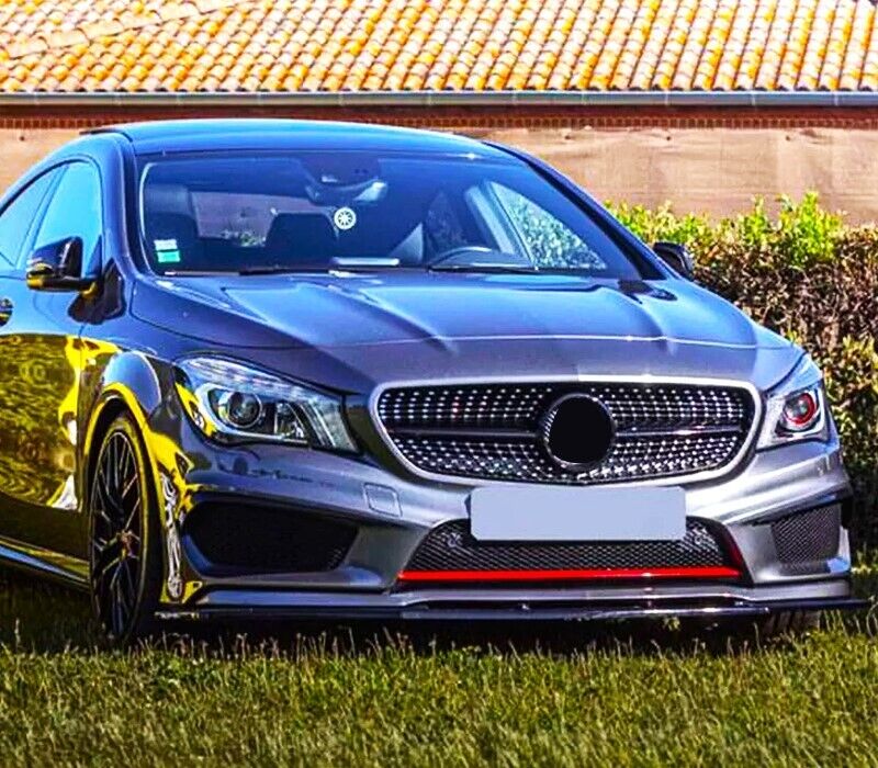 ABS Gloss Black 3 Pieces Front LIp Splitter For MERCEDES BENZ【C117 X117 CLA45 AMG CLA180/200/250】13-16 Pre-facelift