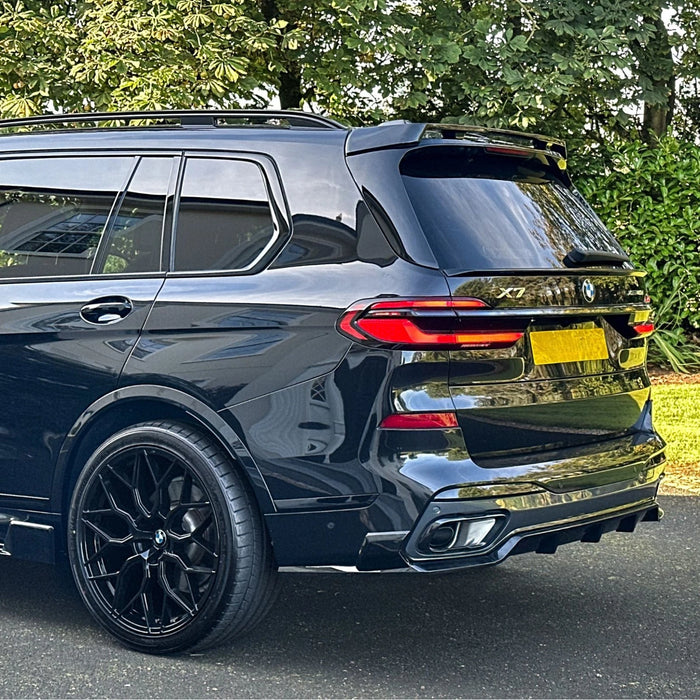 BMW G07 X7 Gloss Black Roof Spoiler – Dark Knight Style Stick-On Rear Wing