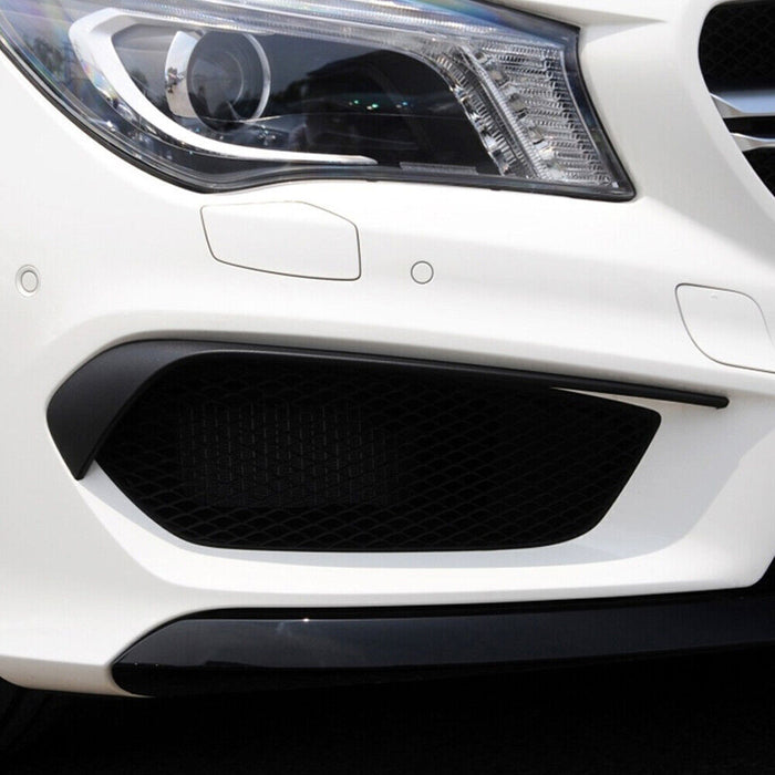 ABS Gloss Black 2 Pieces Front Bumper Upper Eyebrows Canards Vent Inserts For MERCEDES BENZ【C117 X117 CLA45 AMG CLA180/200/250】13-16 Pre-facelift