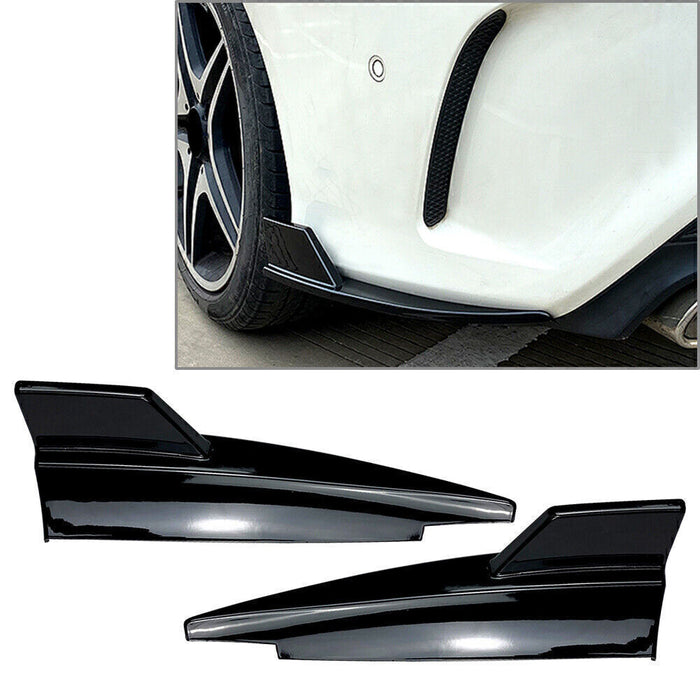 ABS Gloss Black Rear Bumper Canards Splitters fit for Mercedes-Benz 【C117 X117】【CLA45 CLA200/220/250 AMG Bumper】