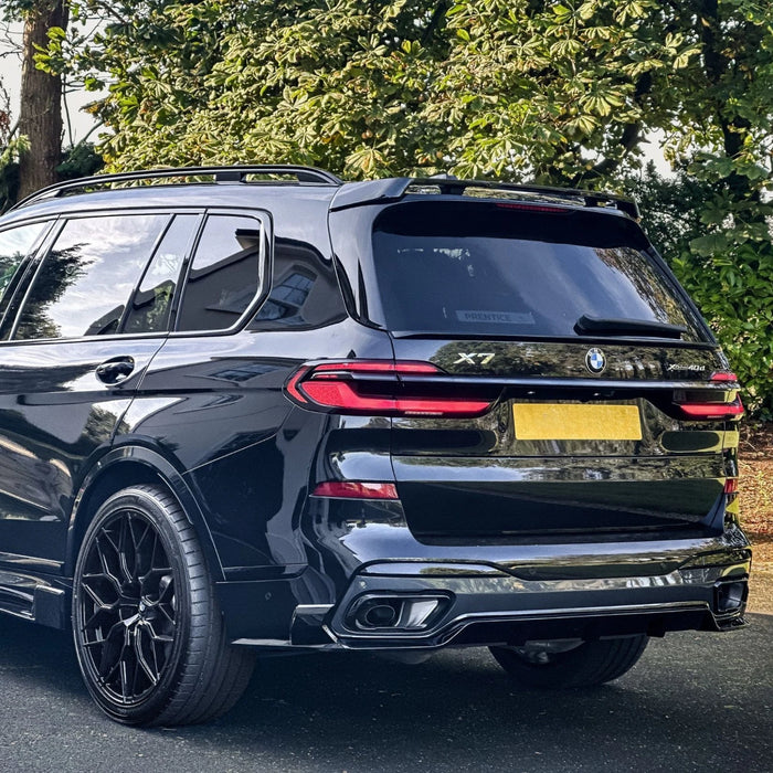 BMW G07 X7 Gloss Black Roof Spoiler – Dark Knight Style Stick-On Rear Wing