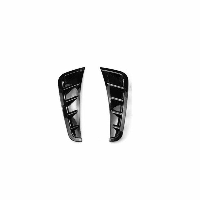 ABS Gloss Black Front Bumper Side Vent Trim Canards Flag Covers Kit 2 Pieces For Mercedes Benz C Class AMG Sport Package Facelift【W205/C205/S205/A205】【C200/C220/C250/C300/C350 & C43 AMG】19-22