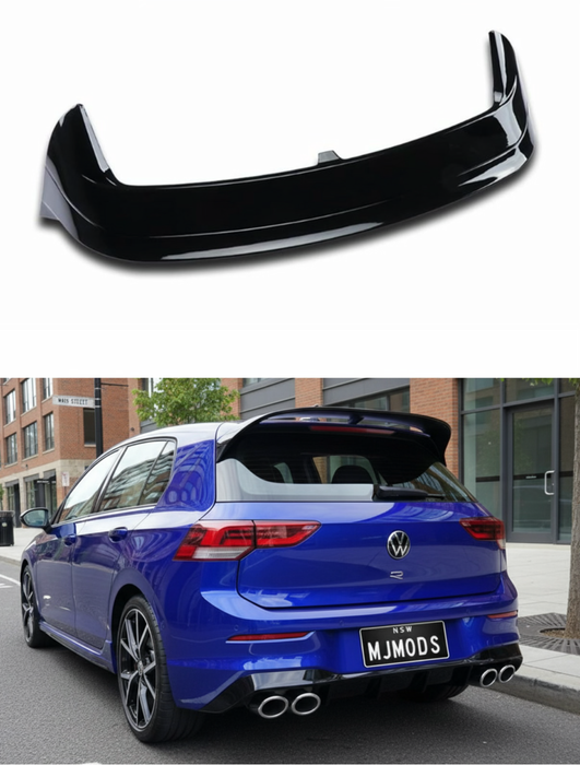 VW Golf MK8 (2021+) Gloss Black R / GTI Clubsport Style Rear Roof Wing Spoiler