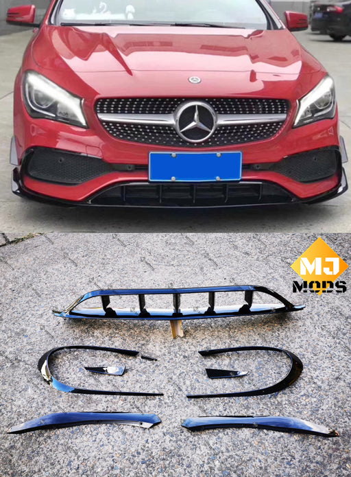 ABS Glossy Black Front Lip For MERCEDES BENZ【C117 X117 CLA 180/200/250 AMG PACKAGE】2016-19 (6568551743562)
