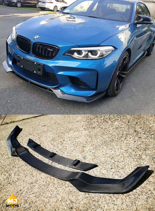 Carbon Fibre Front Bumper Lip for BMW F87 M2 【Standard Edition】【M2-V Style】 (4463171272778)