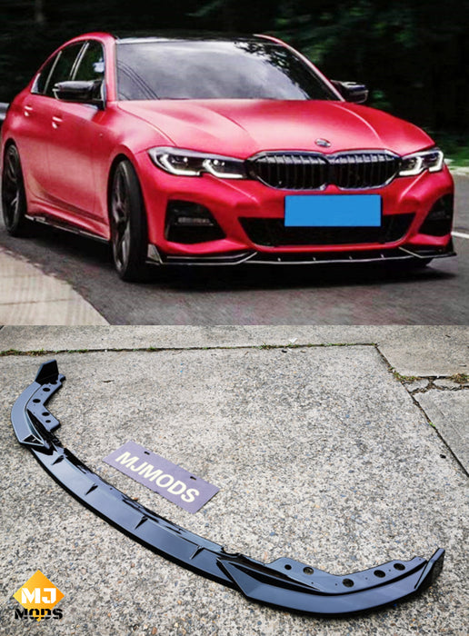 ABS GLOSSY BLACK FRONT BUMPER LIP fit for BMW【G20/G21 M340 330/320 M Sport】【FD】 (4648642510922)