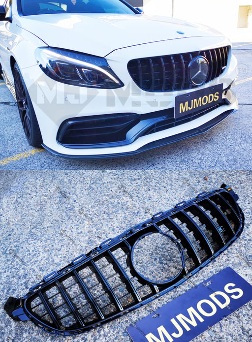 Front Grille Fit For Mercedes Benz【W205 S205 C205 A205 C63 AMG S】【2015+】【GT BK】 (4348059091018)