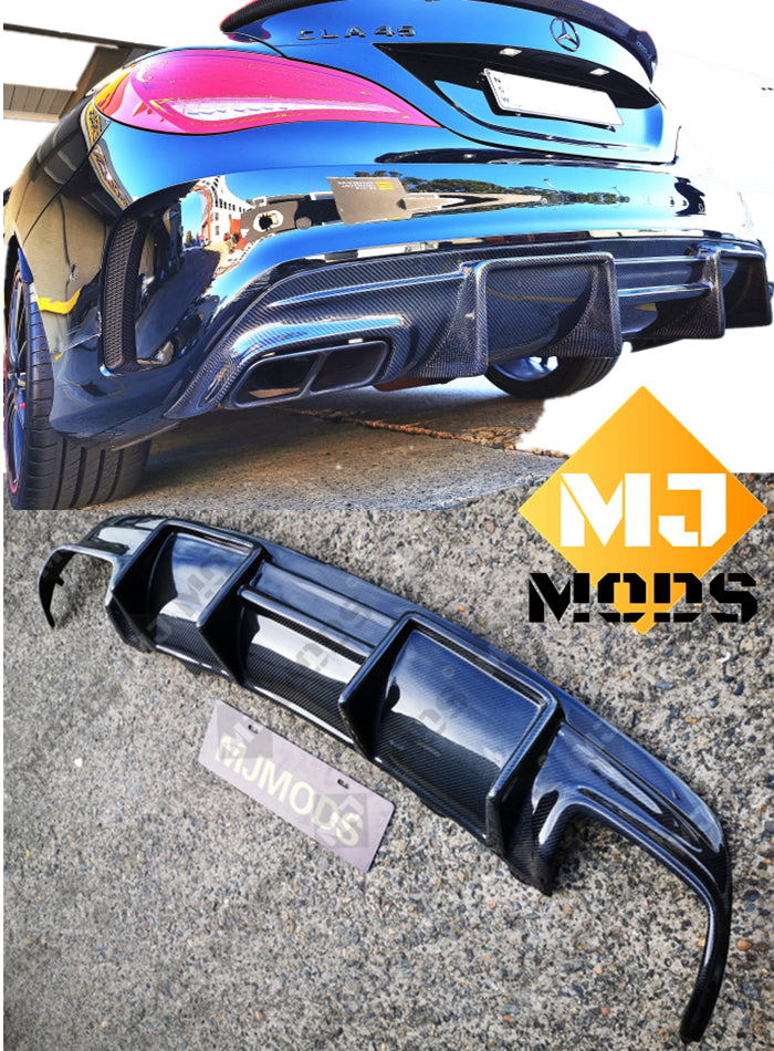 Carbon Fibre Rear Diffuser for Mercedes-Benz【C117 X117】【CLA45 CLA200/220/250 AMG Bumper】FD Style (3787527848010)