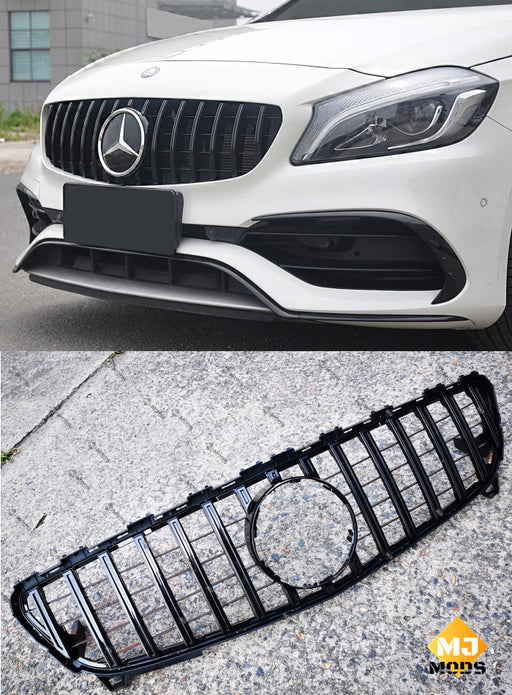 ABS Front Grille For MERCEDES BENZ【W176 A180/200/250 A45 AMG】16-18【GT BK】 (4748301631562)